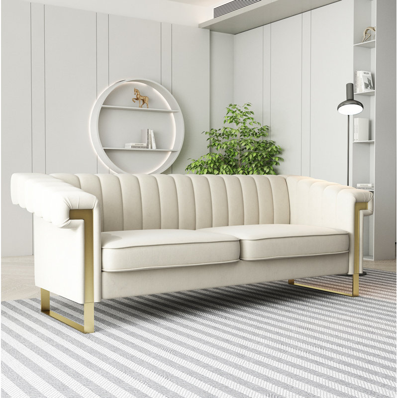 Cream velvet couch discount